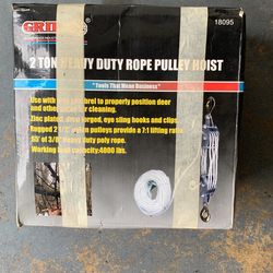 Grip 2 Ton heavy Duty Rope Pulley Hoist