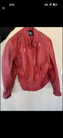 Vintage Wilson Red genuine real Leather Jacket