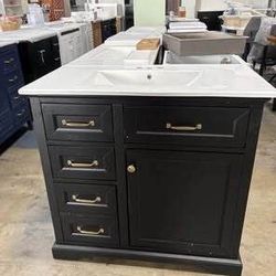 Sale $275 All 36” Solid Wood Frame Bathroom Vanity Storage With Sink