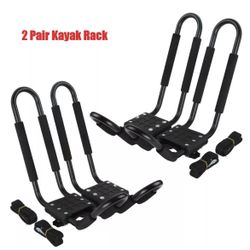 2-Pairs Kayak Carrier Boat Ski Surf Snowboard Roof Mount Car Cross J-Bar Rack US