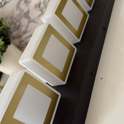 LED Black And Gold 4 Lights Acrylic Lighting Fixtures