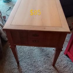 Antique Primitive Pine Side Table 
