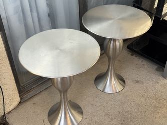 2 Silver Side Tables