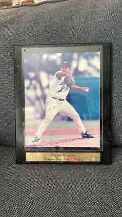 Tampa Bay Devil Rays Wilson Alvarez plaque signed