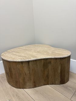 Travertine Wood Coffee Table NEW. $150. Retails For $1000