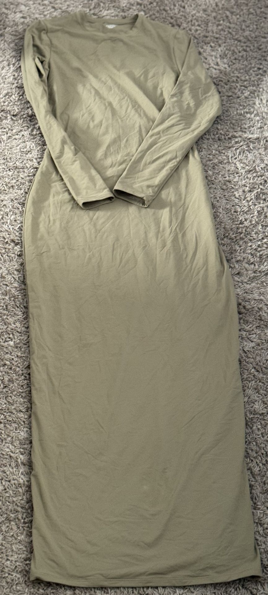 SKIMS FITS EVERYBODY CREW NECK LONG SLEEVE DRESS NWOT -  greenwatershopping.com