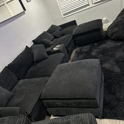 Couch with USB Charger And Foot Stools