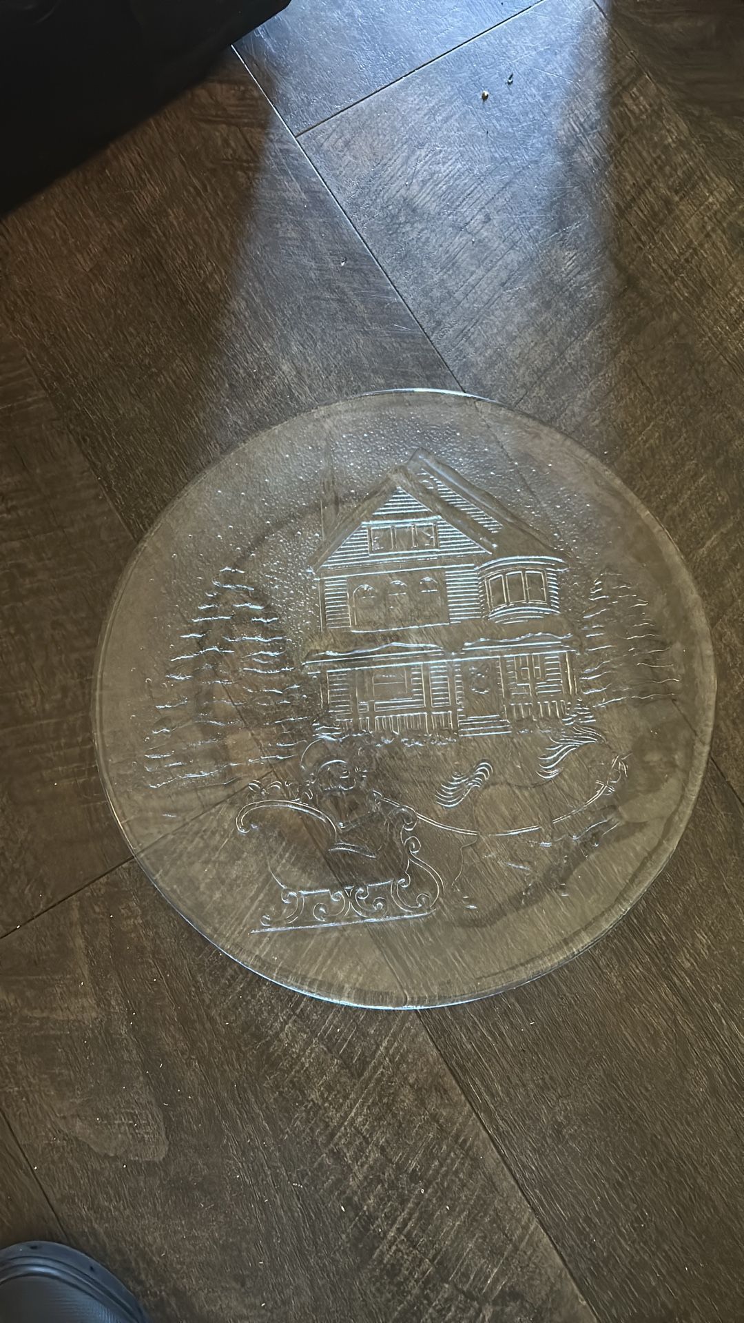 Glass cookie tray Christmas