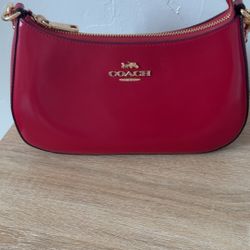 Red terri coach bag
