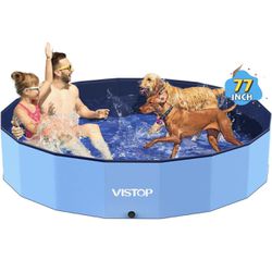 VISTOP Jumbo Foldable Pool, Hard Plastic Shell Portable Swimming Pool for and Kids and Pet