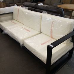 Segovia Black Metal Outdoor Couch 