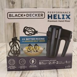 NEW BLACK+DECKER Helix Performance Premium Hand Mixer, 5-Speed Mixer Black 