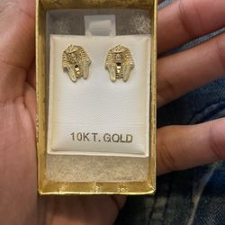 Pharaoh, Yellow Gold Earrings 