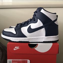 Nike Dunk High Navy/White Size 7y DS
