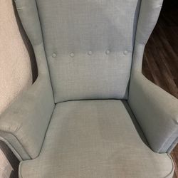 Teal Chair With Ottoman