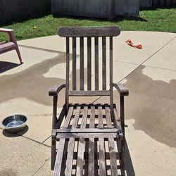 Wooden Outdoor Chaise Lounge Chair