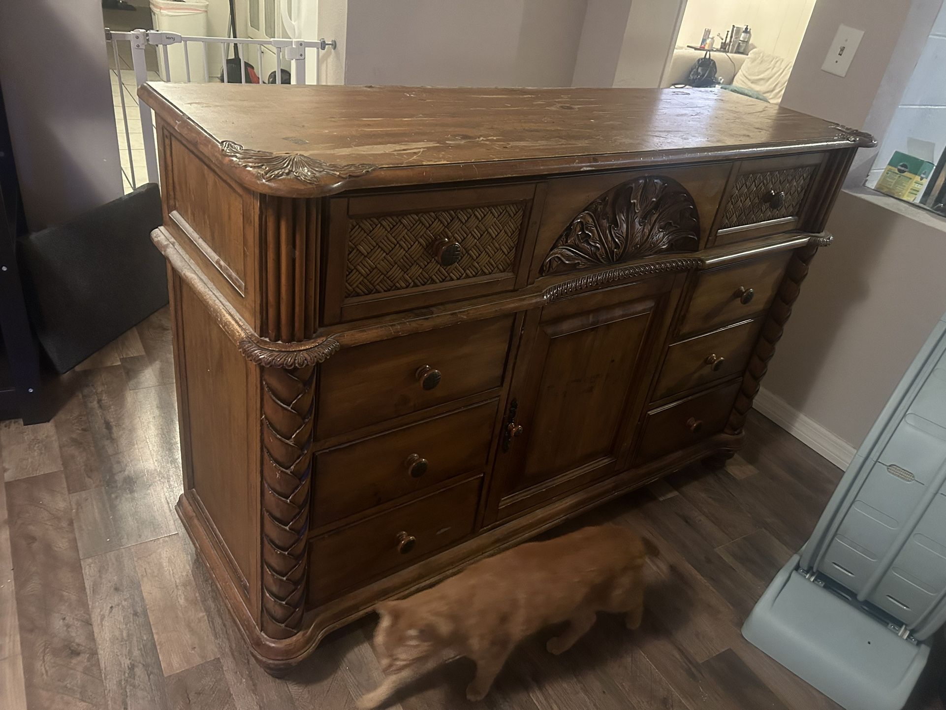 10 Drawer Antique Dresser