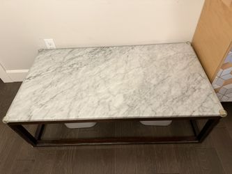 West Elm marble coffee table