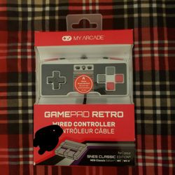 My Arcade GamePad Classic - Wireless Game Controller - Compatible with Nintendo NES Classic Edition, Wii, Wii U - Adapter Included - 30 Feet Range - H