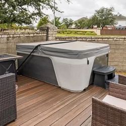 5 Person Excursion Premier Spa With Led Lights, built in cooler, and Waterfall-Fairly New