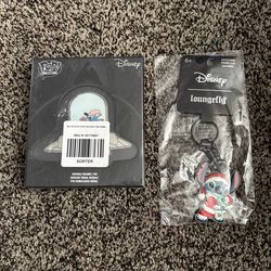 Pop! Disney Lilo and Stitch Experiment 626 Capsule 3" Collector Box Pin with keychain bundle