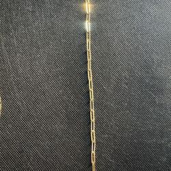 18k Gold 3MM PAPER CLIP BRACELET
