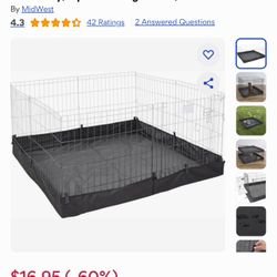 MidWest Canvas Dog Exercise Pen Base Cover Accessory, Square Configuration, Black