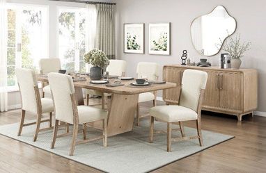 Elevate your dining experience with our versatile farmhouse style dining set