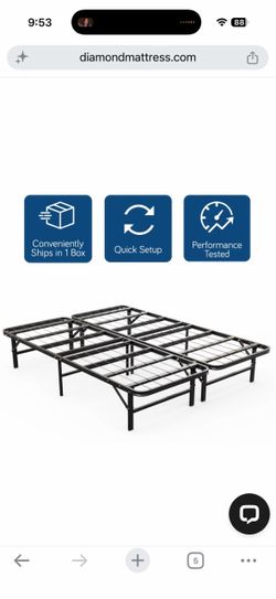Queen Purple Mattress Metal Bed Frame Foundation