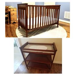 Baby Crib And Changing Table Set