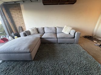 Gray West Elm Cloud Sectional Sofa Couch Sala 