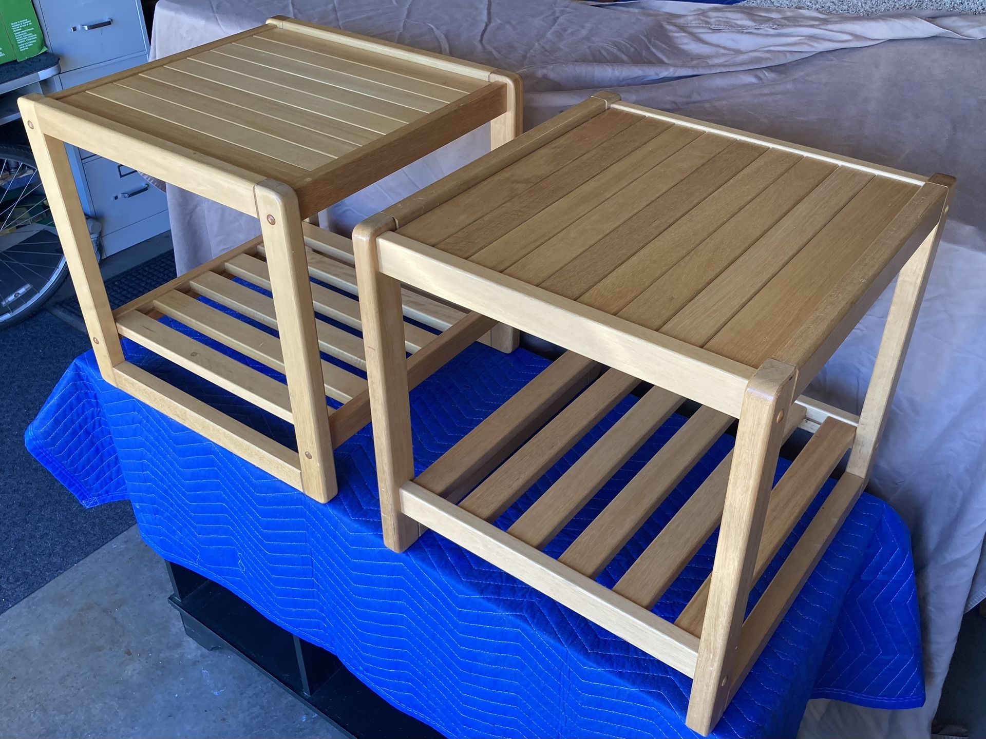 Pair of Solid Wood End Tables Nightstands