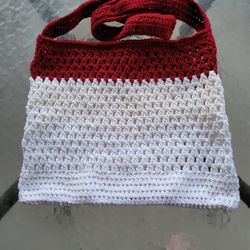 Hand crocheted tote bag