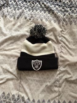 Black Gray / White Raiders Beanie