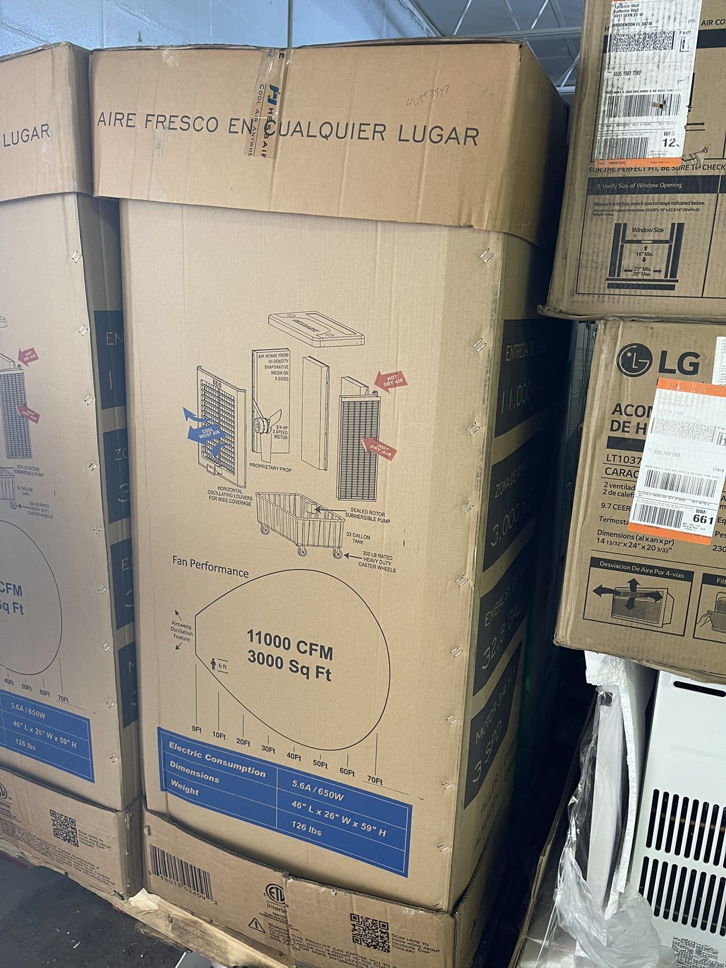 Hessaire 11,000 CFM 3-Speed Portable Evaporative Cooler