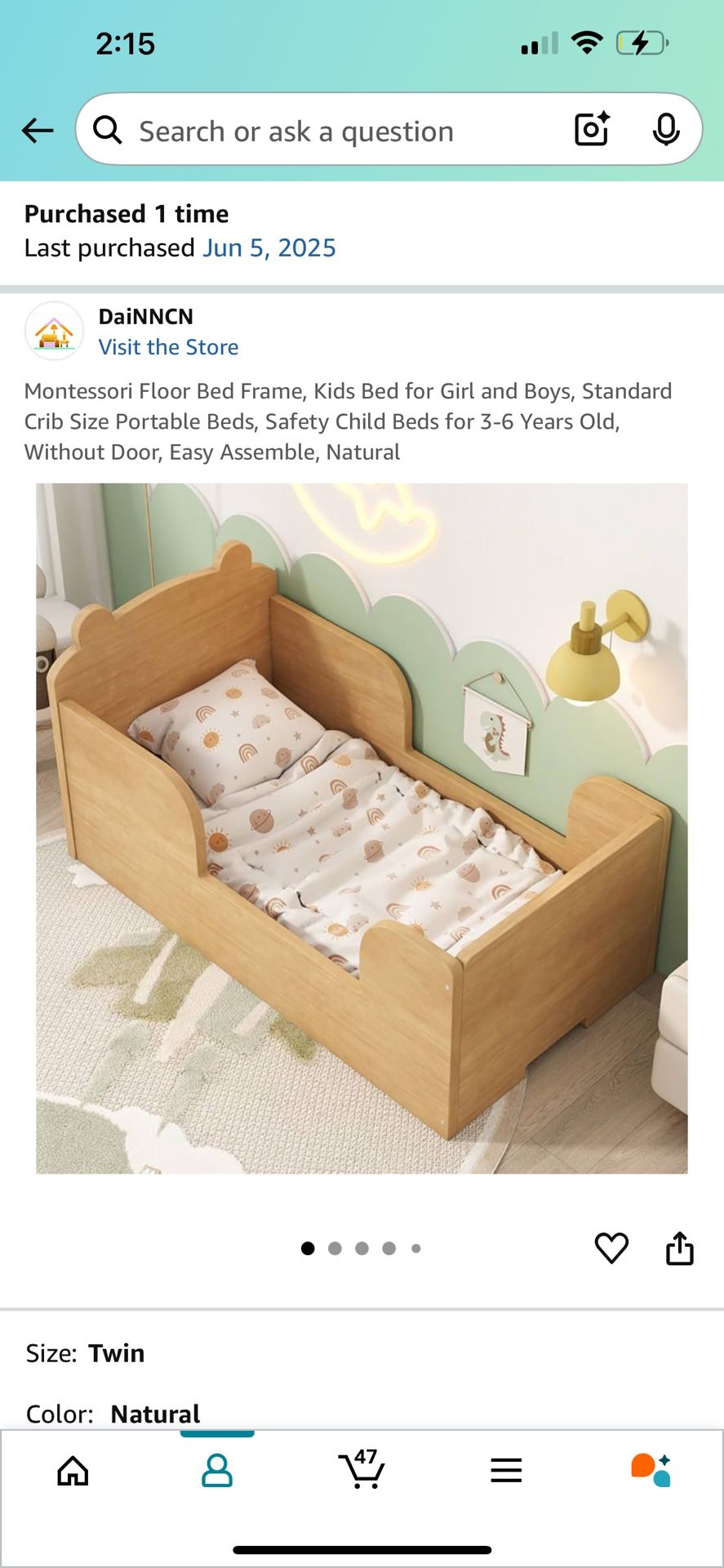 TODDLER MONTESSORI CRIB FLOOR BED