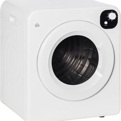 HOMCOM Portable Clothes Dryer, 120V 1300W 3.2 cu ft Stainless Steel Drum