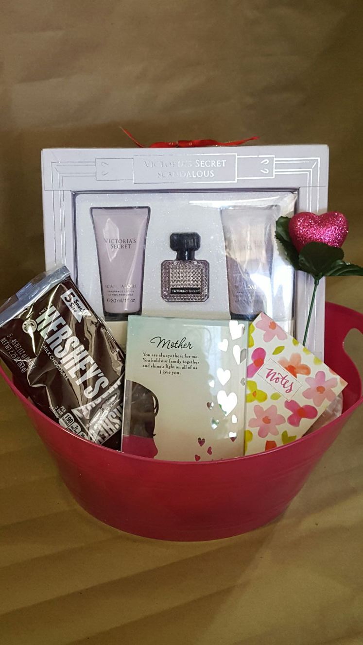 mothers day basket with Victoria secret