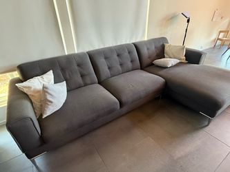 Grey Sectional Sofa - mid-century modern design