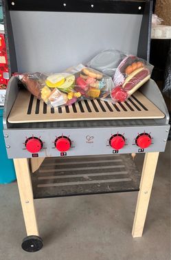 Wooden Kids Play BBQ Grill Set