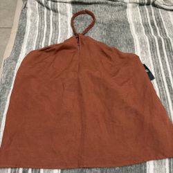 Halter Top with Braided Neck Strap