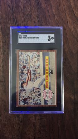 1962 Topps #234 World Series Game #3 Roger Maris SGC 3