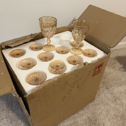 Piece Glass Wine Goblets 