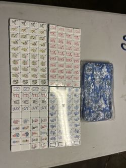 American Acrylic Mahjong Set 160 Tiles, Light Blue Backs
