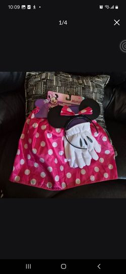 Minnie Mouse Skirt, Gloves And Headband Set Size 4/6X