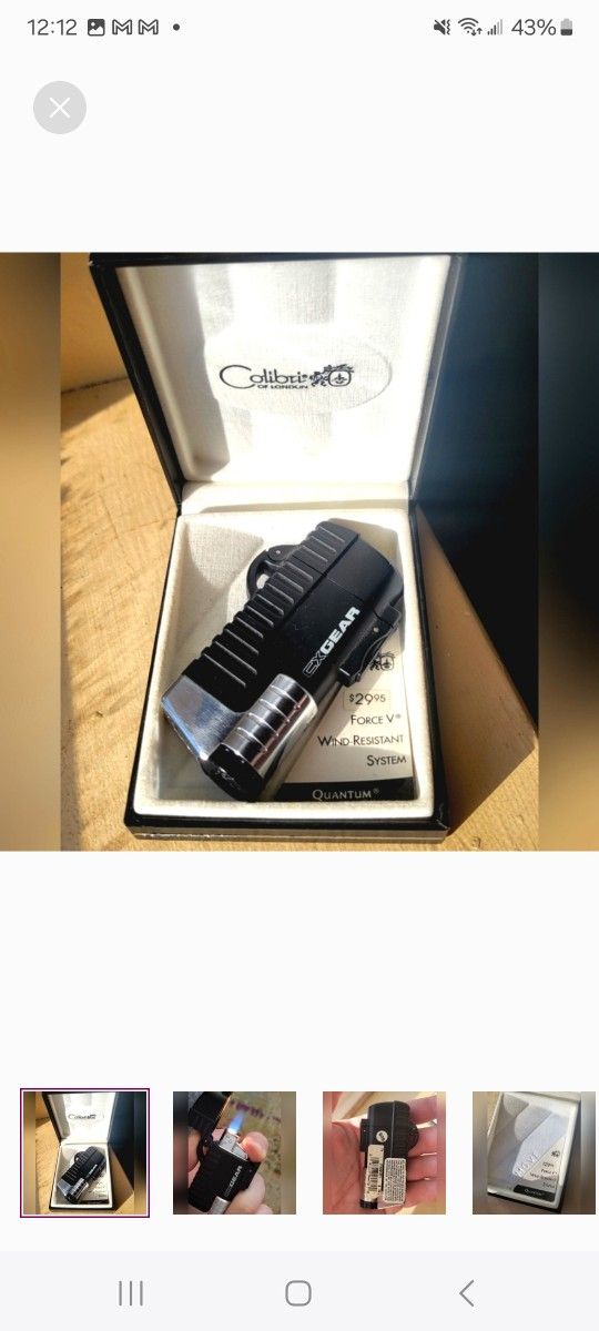 Colibri Lighter With Box - Like New - London Made Torch Lighter - Force V