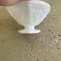 White Glass Footed Bowl