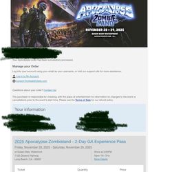 Apocalypse 2025 2 Tickets Queen Mary 450 OBO