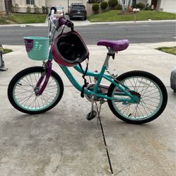 Girls Kid bike And Helmet.