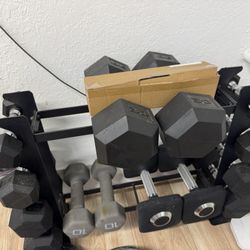 Rubber Dumbbell Set – 170 lbs Total – Great Condition